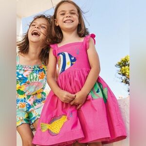 NWT Mini Boden Embellished Fish Dress Sz 8/9Y